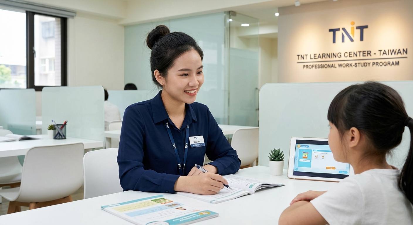 Student working part-time while studying in Taiwan